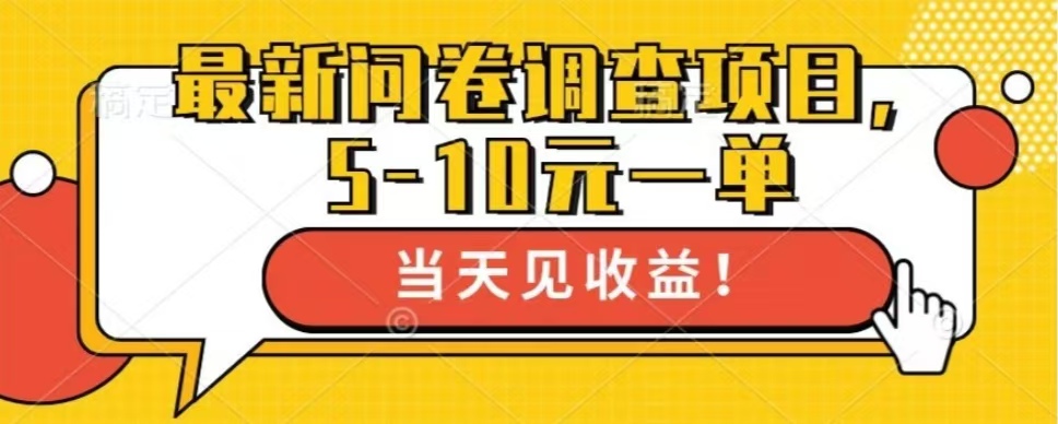 最新问卷调查项目，共12个平台，单日零撸100＋-云起副业网