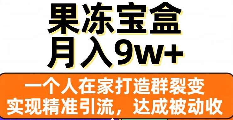 果冻宝盒,通过精准引流和裂变群,实现被动收入,日入3000+-云起副业网