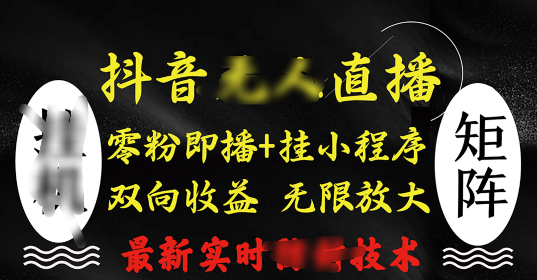 抖音无人直播最新独家玩法，小雪花+撸音浪双向收益，可矩阵放大-云起副业网