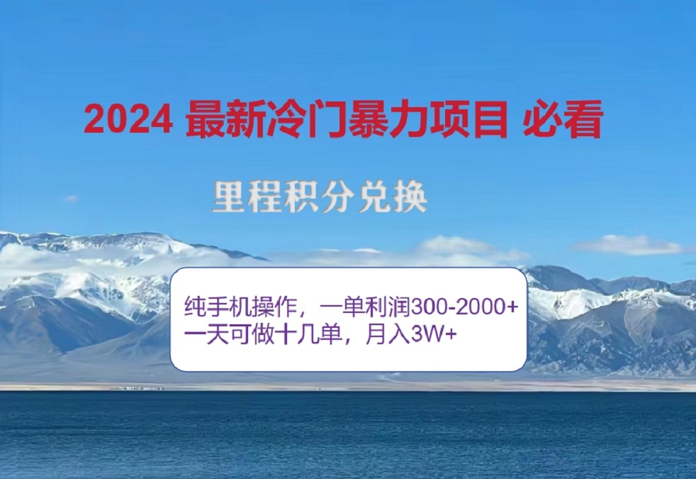 2024惊爆冷门暴利！出行高峰来袭，里程积分，高爆发期，一单300+—2000+，月入过万不是梦！-云起副业网