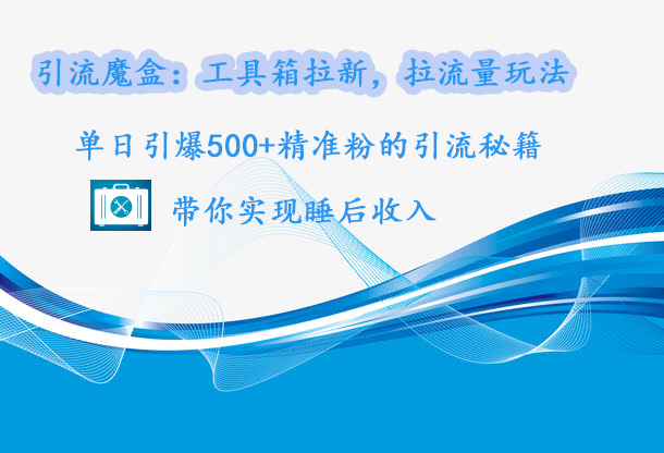 引流魔盒：工具箱拉新，拉流量玩法，单日引爆500+精准粉的引流秘籍，带你实现睡后收入-云起副业网