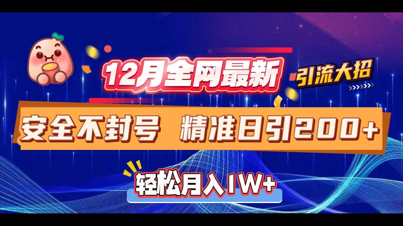 12月全网最新引流大招 安全不封号 日引精准粉200+-云起副业网