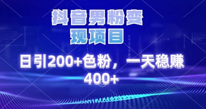2025最新男粉项目 日引200 轻松月入2w+-云起副业网