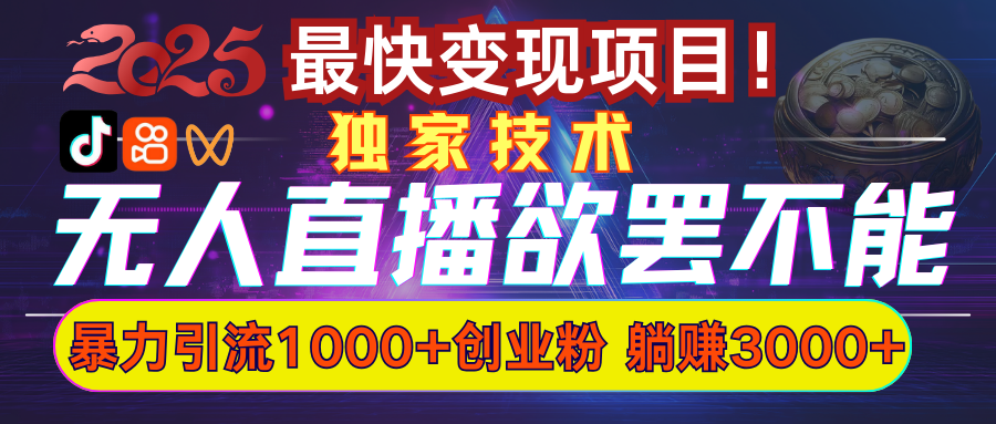欲罢不能的无人直播引流，超暴力日引流1000+高质量精准创业粉-云起副业网