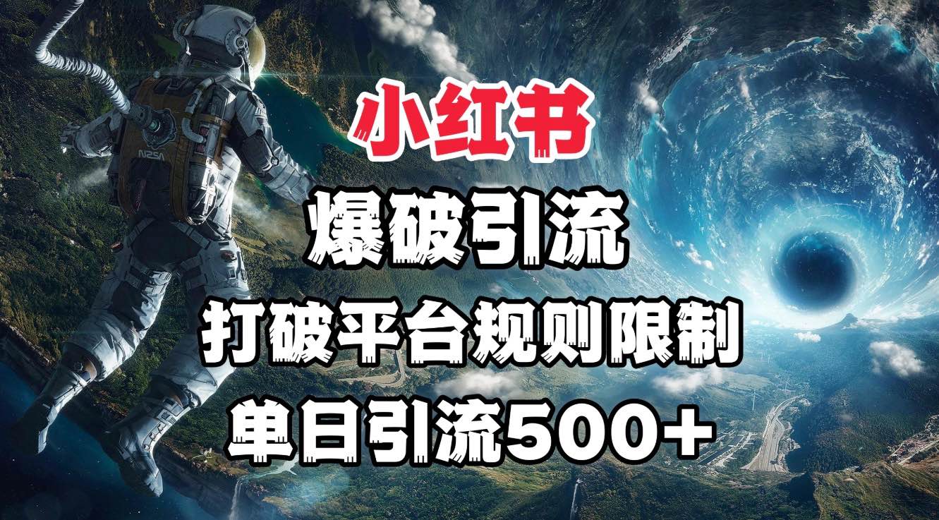 小红书爆破引流，打破平台的规则限制，单日引流500+精准粉-云起副业网