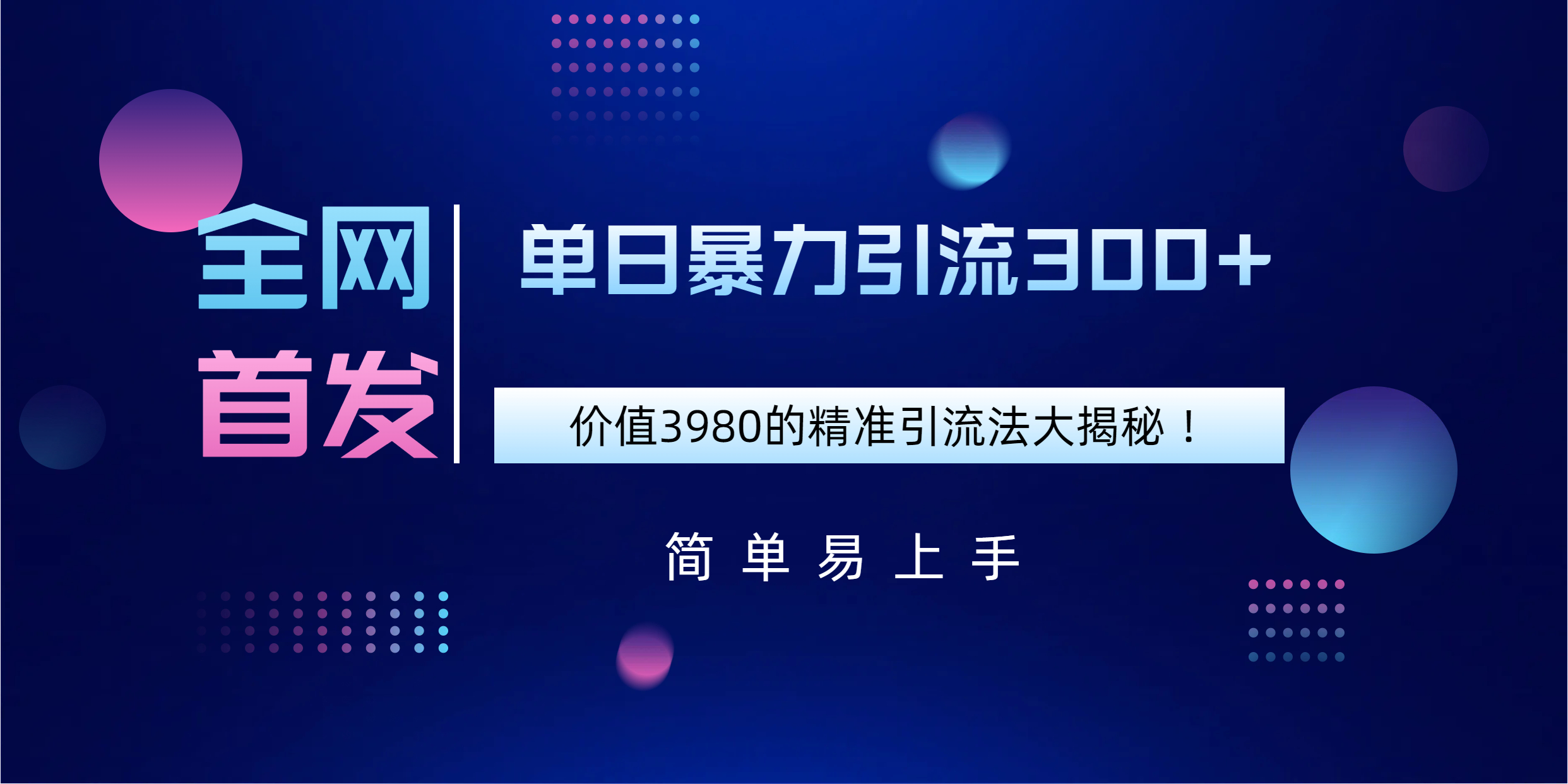 全网首发，价值3980单日暴力引流300+的精准引流法大揭秘！-云起副业网