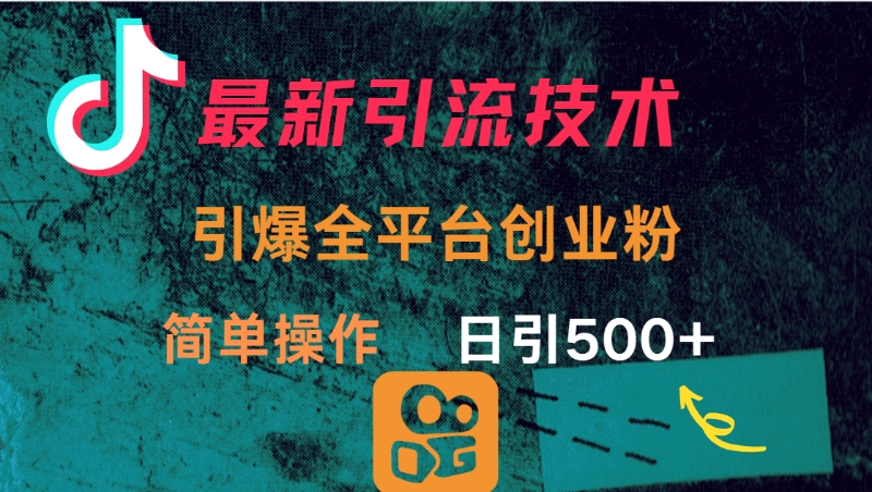 最新引流方法，引爆全平台创业粉操作简单，日引300＋-云起副业网