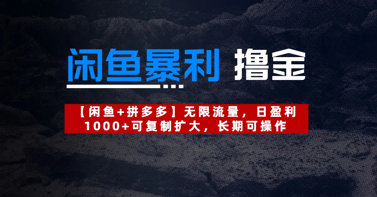【闲鱼暴利撸金】无限流量，日盈利1000+可复制扩大，长期可操作-云起副业网