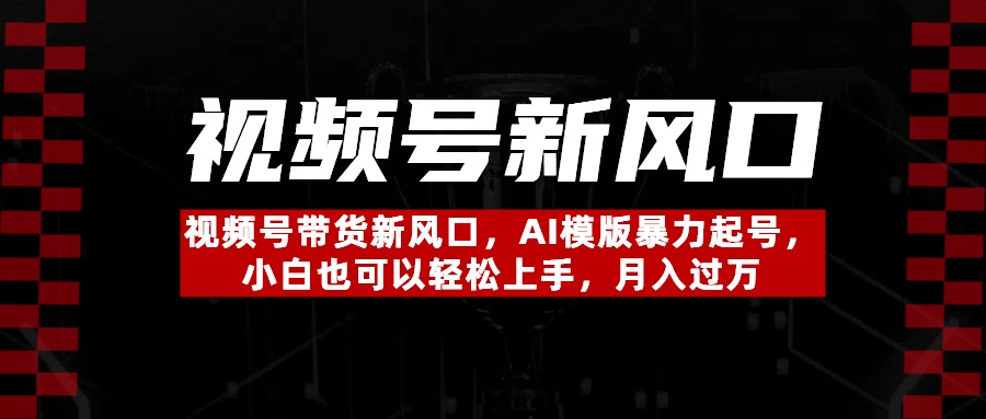 视频号带货新风口，AI模版暴力起号，小白也可以轻松上手，月入过万-云起副业网