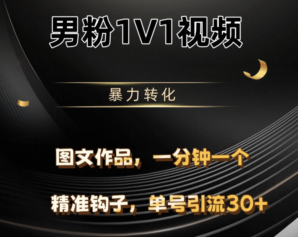 男粉1V1视频，硬改摄像头，高客单暴力转化，单日600+-云起副业网
