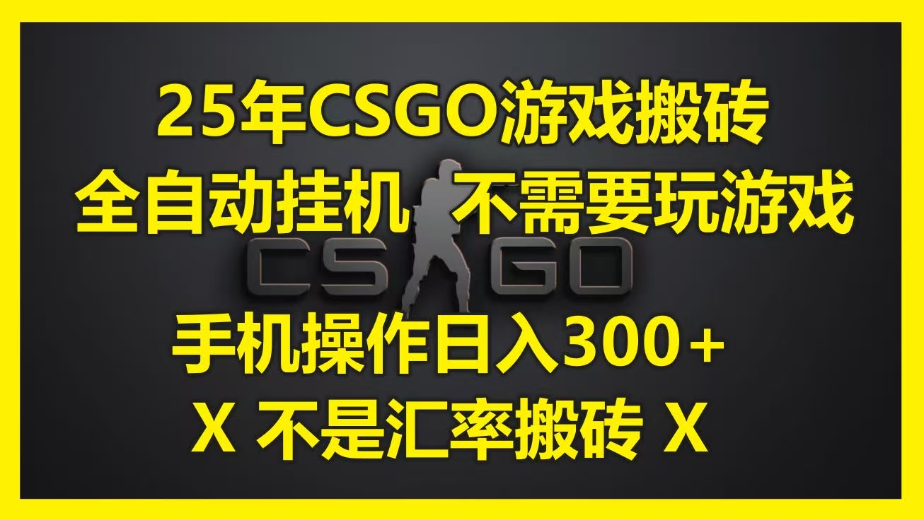 25年CSGO游戏搬砖，全自动挂机，不需要玩游戏，手机操作日入300+。(不是汇率搬砖)-云起副业网
