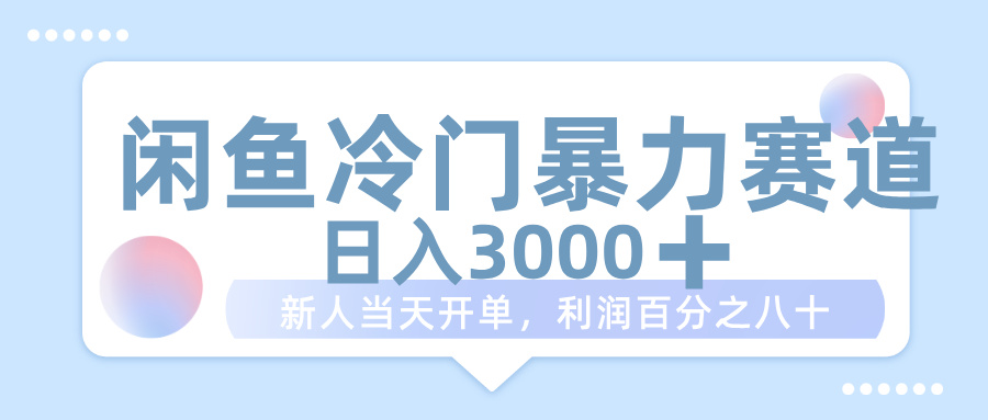 闲鱼冷门暴力赛道，一单 80%利润，新人轻松日入 1000+-云起副业网