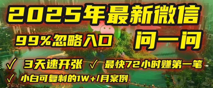 2025年，被99%的人忽视的微信问一问：每天写300字，最快3天就能“开张”赚到第一笔钱，有人已稳定月入1W+！-云起副业网