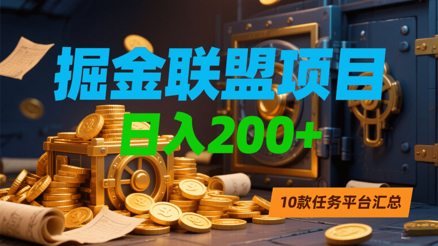 掘金联盟项目，日入200+，10款任务平台汇总-云起副业网