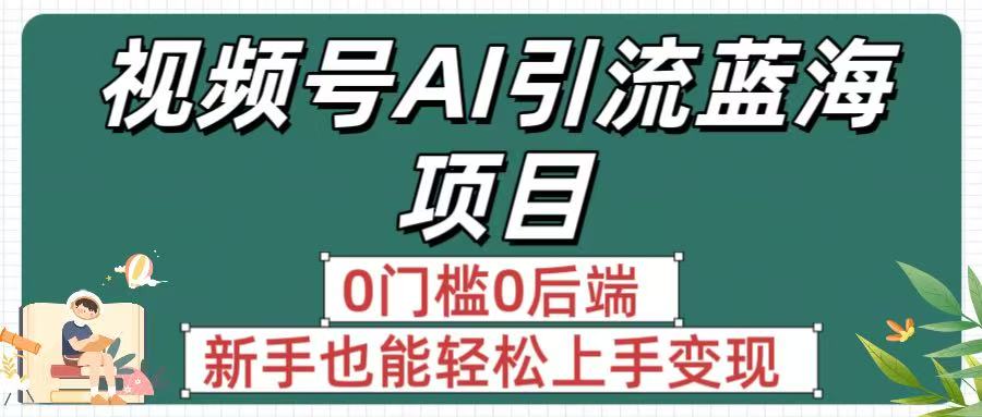 疯传!视频号AI引流蓝海项目,0门槛0后端,新手也能轻松上手变现-云起副业网