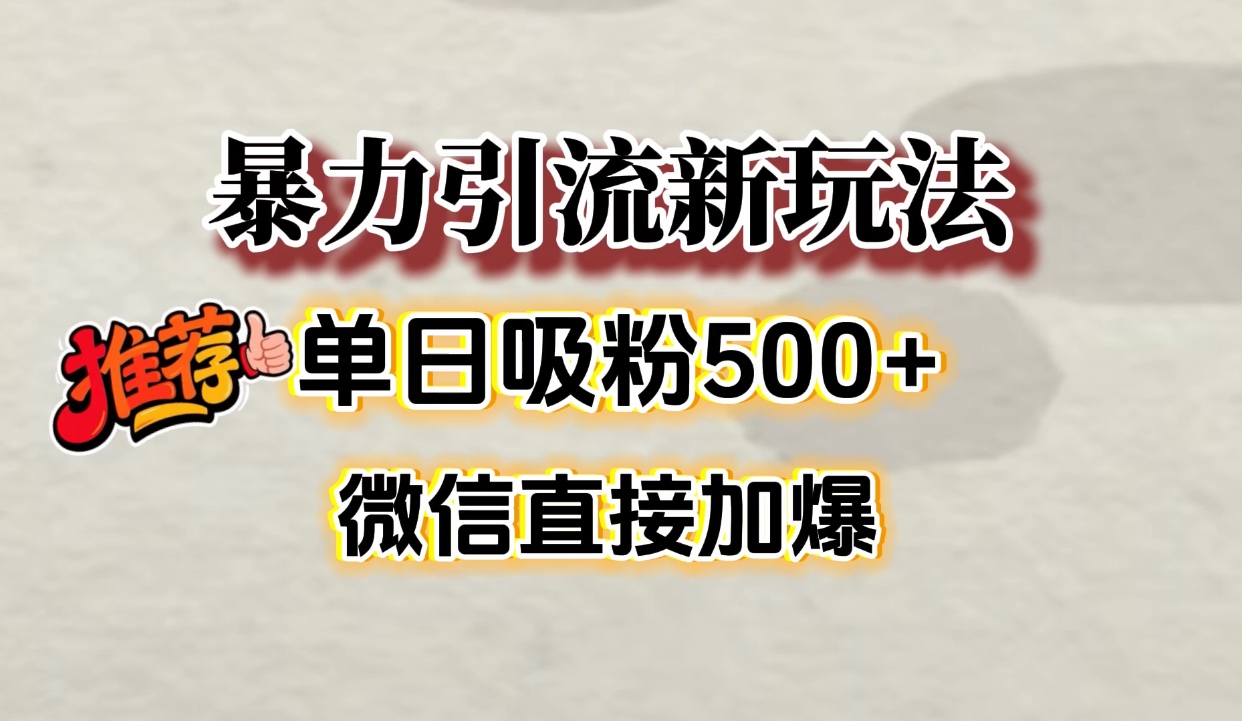 微信加爆的引流超级方法，单日吸粉500➕-云起副业网