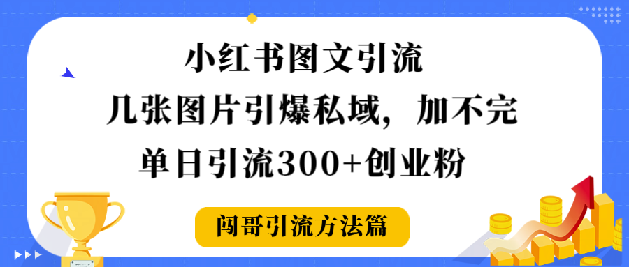 小红书图文引流，几张图片引爆私域加不完，单日引流300＋创业粉-云起副业网