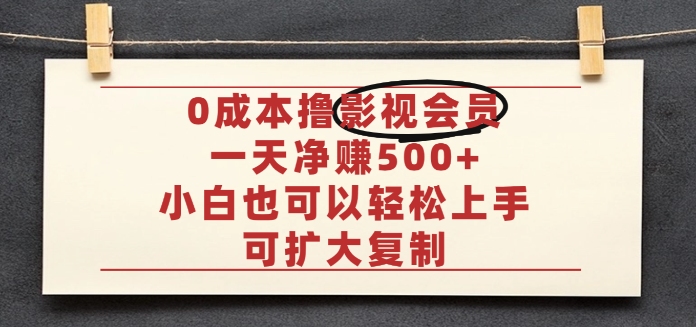 亲测,0成本可批量操作,靠卖影视会员实测月入30000+-云起副业网