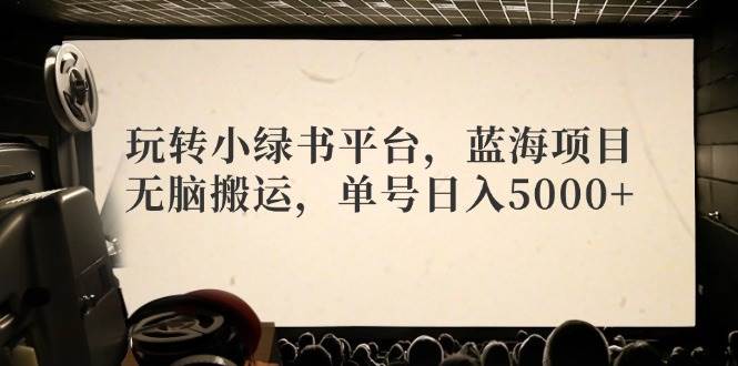 玩转小绿书平台，蓝海项目，无脑搬运，单号日入5000+-云起副业网